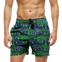 Short Praia Shorts Banho Bermuda Verão Gosma Neon Verde 771
