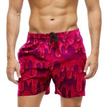 Short Praia Shorts Banho Bermuda Verão Gosma Vermelho Cartoon 570