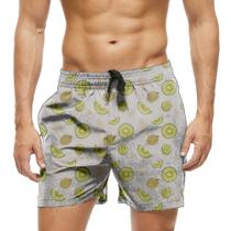 Short Praia Shorts Banho Bermuda Verão Kiwi Cartoon Fruta 452