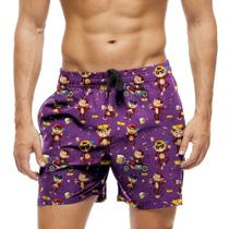 Short Praia Shorts Banho Bermuda Verão Macaco Monkey Style Cartoon 1070 Short Praia Shorts Banho Bermuda Verão Macaco Monkey Style Cartoon 1070