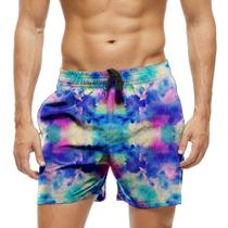 Short Praia Shorts Banho Bermuda Verão Manchas Colorido Brilhoso Cartoon 1595