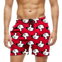 Short Praia Shorts Banho Bermuda Verão Mão Mickey Joinha Cartoon 620