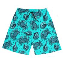 Short Praia Shorts Banho Bermuda Verão Mar Ostras Marinho 100