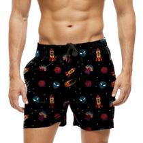 Short Praia Shorts Banho Bermuda Verão Meteoro Aliem Cartoon 1223