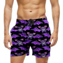 Short Praia Shorts Banho Bermuda Verão Morcegos Cartoon Felizes 494