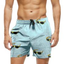 Short Praia Shorts Banho Bermuda Verão Óculos Férias Amarelo Yellow 1136 Short Praia Shorts Banho Bermuda Verão Óculos Férias Amarelo Yellow 1136