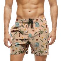 Short Praia Shorts Banho Bermuda Verão Ondas Coco Coqueiro 1316