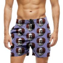 Short Praia Shorts Banho Bermuda Verão Palhaço Terror Realista 747