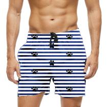 Short Praia Shorts Banho Bermuda Verão Patas Pet Listras 1582
