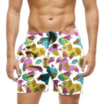 Short Praia Shorts Banho Bermuda Verão Picolé Frutas Color 1350 Short Praia Shorts Banho Bermuda Verão Picolé Frutas Color 1350