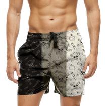 Short Praia Shorts Banho Bermuda Verão Piratas Caveira Tesouro Aventura 1517 Short Praia Shorts Banho Bermuda Verão Piratas Caveira Tesouro Aventura 1517