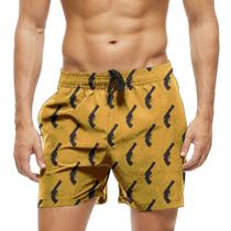 Short Praia Shorts Banho Bermuda Verão Pistola Cartoon Gun Black 1400