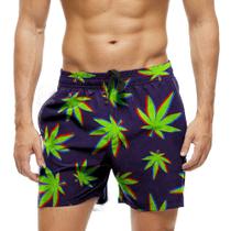 Short Praia Shorts Banho Bermuda Verão Planta Verde Vibes 889