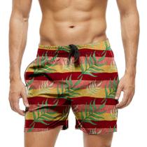 Short Praia Shorts Banho Bermuda Verão Plantas Verde Traços 1563 Short Praia Shorts Banho Bermuda Verão Plantas Verde Traços 1563