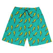 Short Praia Shorts Banho Bermuda Verão Raios Cartoon Relâmpago Amarelo 254 Short Praia Shorts Banho Bermuda Verão Raios Cartoon Relâmpago Amarelo 254
