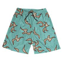 Short Praia Shorts Banho Bermuda Verão Raios Listras Neon Fire 62