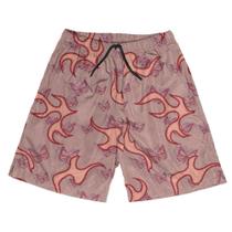 Short Praia Shorts Banho Bermuda Verão Raios Listras Red Borboleta 63