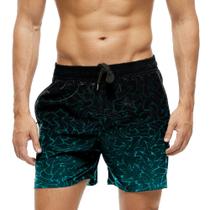 Short Praia Shorts Banho Bermuda Verão Riscos Manchas Azul Degradê 674