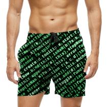 Short Praia Shorts Banho Bermuda Verão Script Codes Verde Green 1746 Short Praia Shorts Banho Bermuda Verão Script Codes Verde Green 1746
