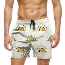 Short Praia Shorts Banho Bermuda Verão Sol Arte Desenho Amarelo 1416 Short Praia Shorts Banho Bermuda Verão Sol Arte Desenho Amarelo 1416