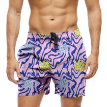 Short Praia Shorts Banho Bermuda Verão Sol Arte Faces 844
