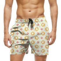 Short Praia Shorts Banho Bermuda Verão Sol Cartoon Sun 1388