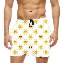 Short Praia Shorts Banho Bermuda Verão Sol Estilo Cartoon Óculos de Sol 1357