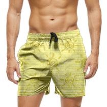Short Praia Shorts Banho Bermuda Verão Sol Pintura Arte Amarelo 1351 Short Praia Shorts Banho Bermuda Verão Sol Pintura Arte Amarelo 1351