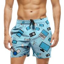 Short Praia Shorts Banho Bermuda Verão Tecnologia Monitor Notebook Câmeras 1495