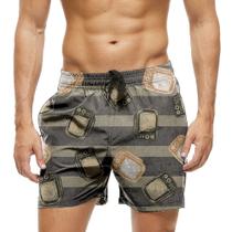 Short Praia Shorts Banho Bermuda Verão Televisão Listras Cartoon 1480