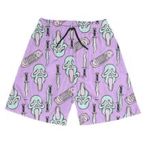 Short Praia Shorts Banho Bermuda Verão Terror Máscara Faca 189