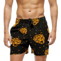 Short Praia Shorts Banho Bermuda Verão Tigre Cartoon Desenho Animal 682