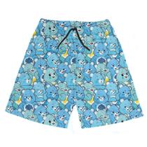 Short Praia Shorts Banho Bermuda Verão Ursinho Blue Fofo 129