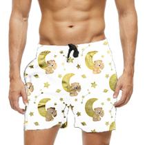 Short Praia Shorts Banho Bermuda Verão Ursinho Lua Cartoon Fun 1017 Short Praia Shorts Banho Bermuda Verão Ursinho Lua Cartoon Fun 1017