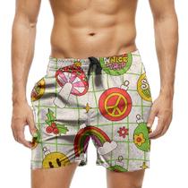 Short Praia Shorts Banho Bermuda Verão Vibes Cartoon 875