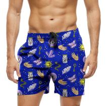 Short Praia Shorts Banho Bermuda Verão Vibes Magia Cartoon Reverso 1627