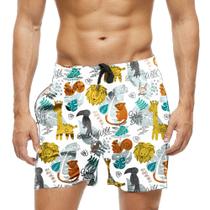 Short Praia Shorts Banho Bermuda Verão Wild Snif Animals Natureza 935
