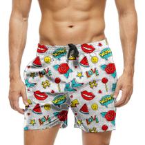 Short Praia Shorts Banho Bermuda Verão Wow Love Cartoon 855 Short Praia Shorts Banho Bermuda Verão Wow Love Cartoon 855