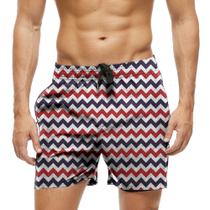 Short Praia Shorts Banho Bermuda Verão Zig Zag Cartoon Vermelho Estilo 1868 Short Praia Shorts Banho Bermuda Verão Zig Zag Cartoon Vermelho Estilo 1868