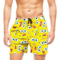 Short Praia Shorts Banho Calção Bob Esponja Full Print 789 Short Praia Shorts Banho Calção Bob Esponja Full Print 789