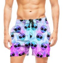 Short Praia Shorts Banho Mauricinho Alien Psicodélico 114