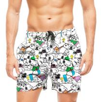 Short Praia Shorts Banho Snoopy Full Print Cartoon 819 Short Praia Shorts Banho Snoopy Full Print Cartoon 819