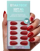 Short Press On Nails Bartbox Ammond Pastel Red para mulheres Short Press On Nails Bartbox Ammond Pastel Red para mulheres