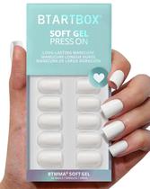 Short Press On Nails Bartbox Square Pastel White para mulheres