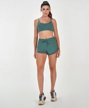 Short Recortes Tule Regulagem Cos Alto Giro Verde Urbano