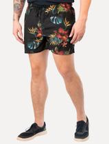 Short Reserva D'Água Beachwear Estampado Tropica Preto Short Reserva D'Água Beachwear Estampado Tropica Preto