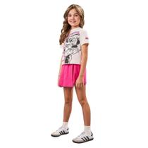 Short Saia Animê Essentials Rosa Verão