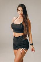 Short Saia Cinderela Preto/ Branco Short Saia Cinderela Preto/ Branco