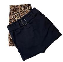 short saia crepe com bolso feminino cinto embutido tendência