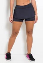 Short Saia Diluxo Preto Fitness